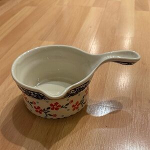 Elegant Floral Ceramic Gravy Boat polish pottery